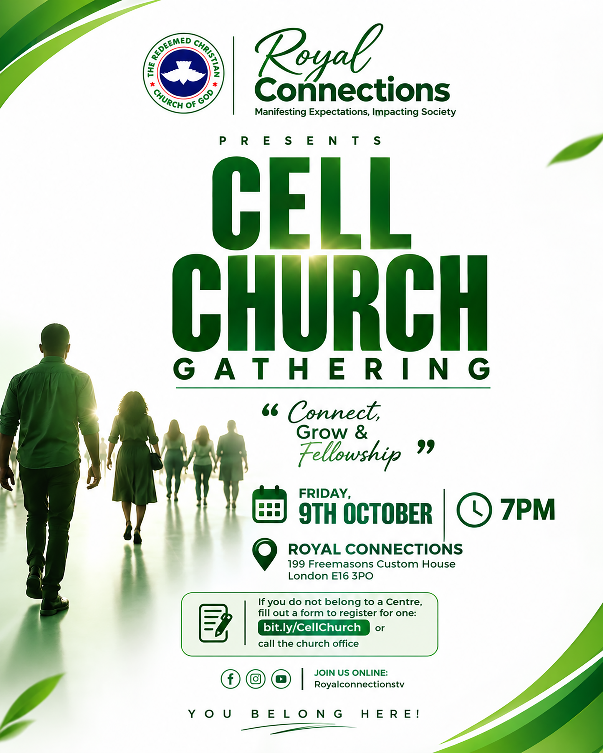 Modern Green Church Gathering Flyer